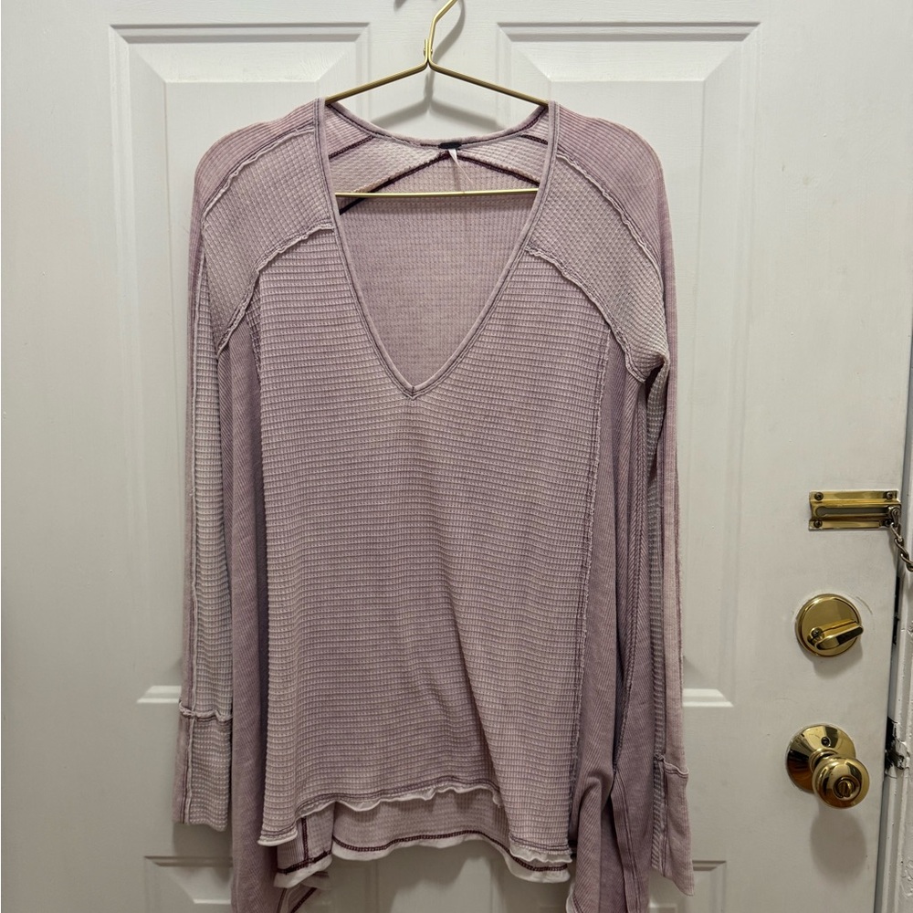 Lavender V-Neck Women's Top